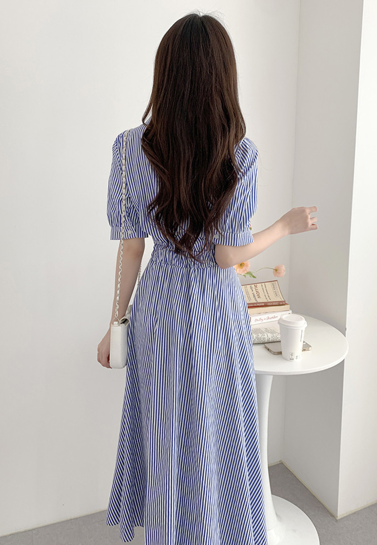 Summer trendy waist cinching dress CA25032747BL