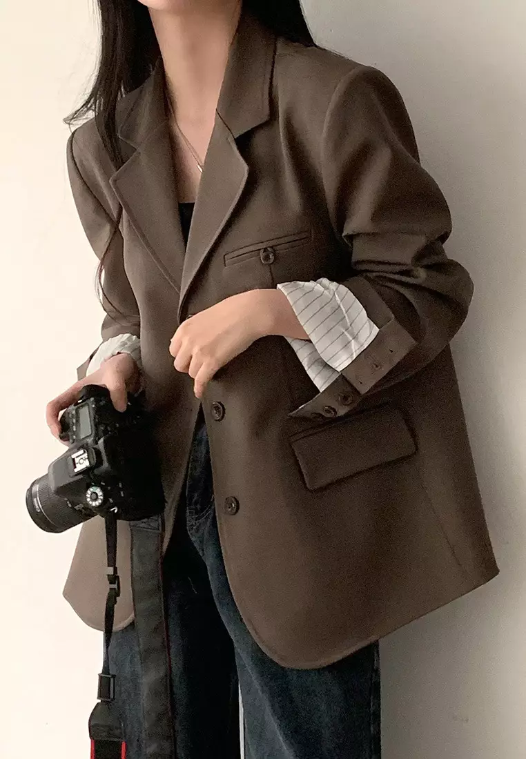 Korean style fashionable single breasted suit jacket