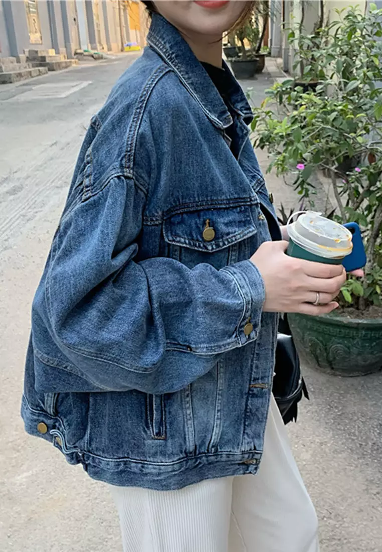 Korean loose and versatile casual denim jacket CA24092325BL