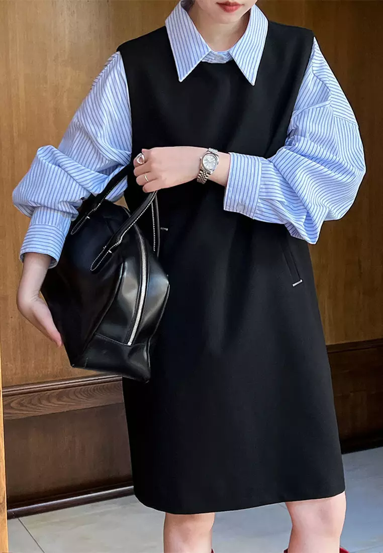 New sleeveless loose straight dress CA24092348BK