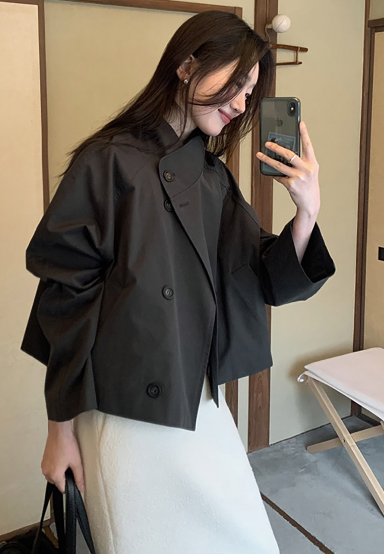 New versatile loose-fitting stand-collar jacket CA25102009GY