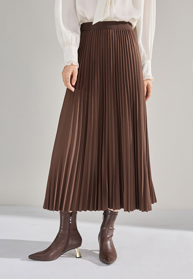 Autumn and winter pleated midi skirt CA25010703KI