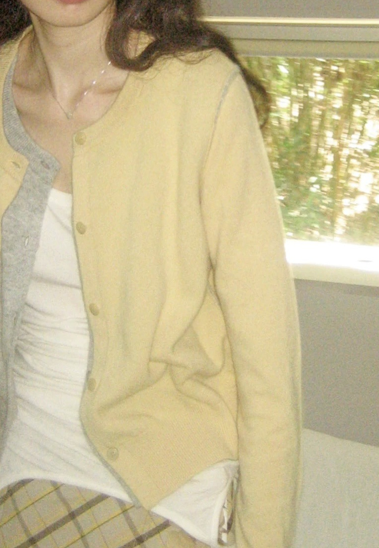 Temperament new color matching fake two piece knitted Cardigans sweater K120902PI