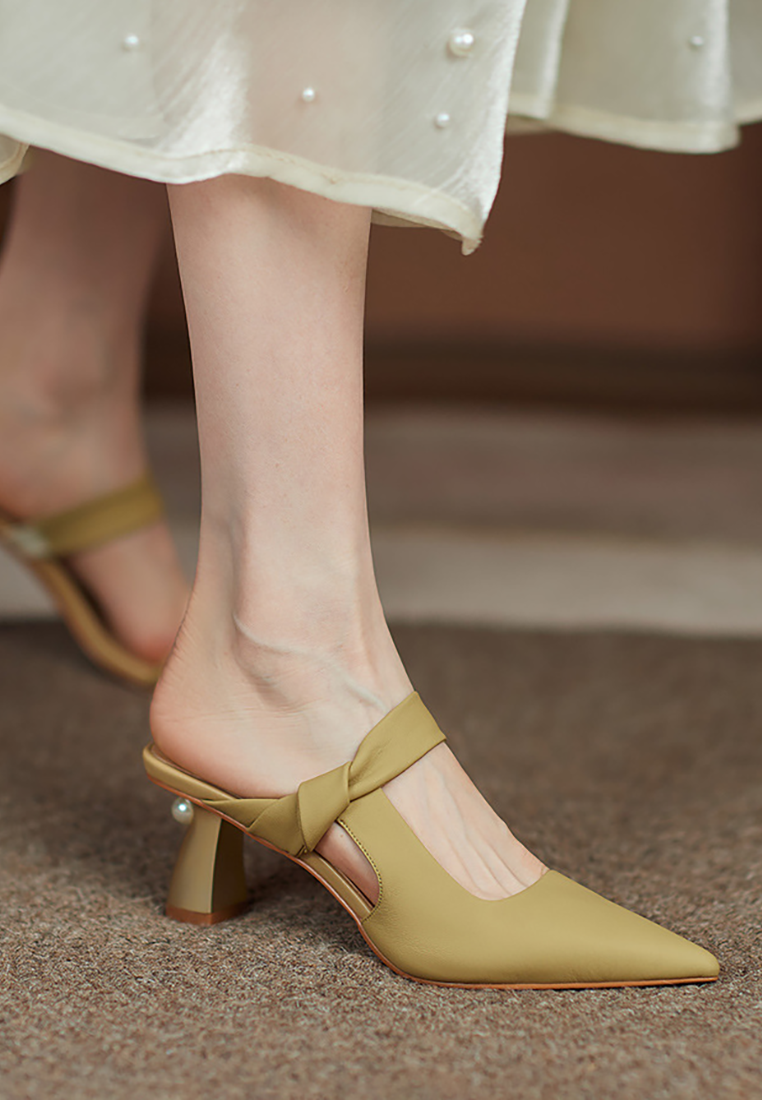 2025 Summer Pointed Toe Mid-Heel Sandals CA25021349YE