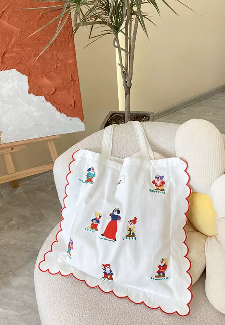 2024 Funny Cartoon Dot Pattern Fashion New Style Canvas Tote Bag K052903