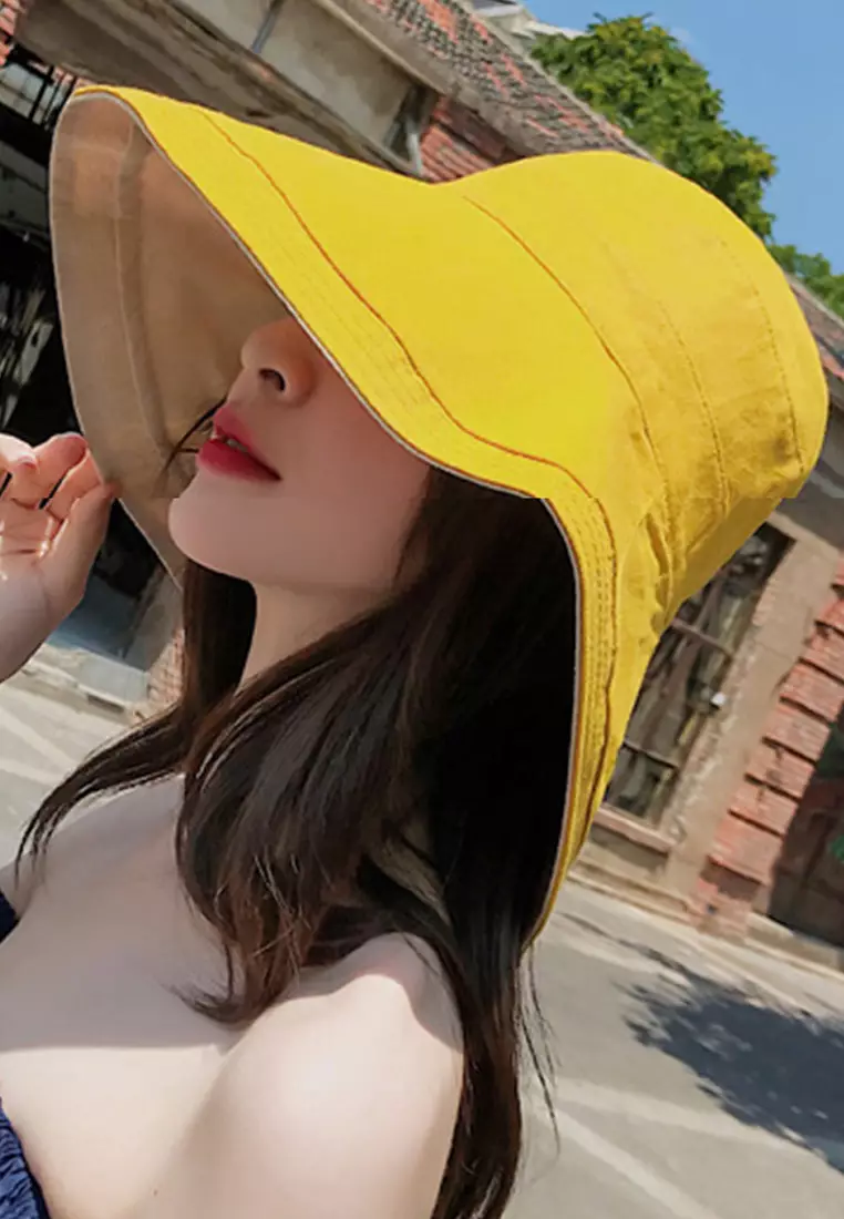 Foldable Large Brim Double-Sided Fisherman Caps A22062402RD