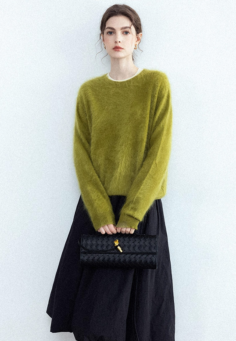 Autumn/Winter Cashmere Crew-Neck Base Knit Sweater CA25102801W