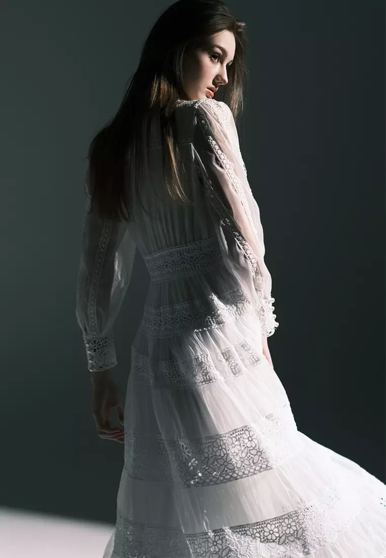 Fashionable palace style patchwork dress CA24102524W