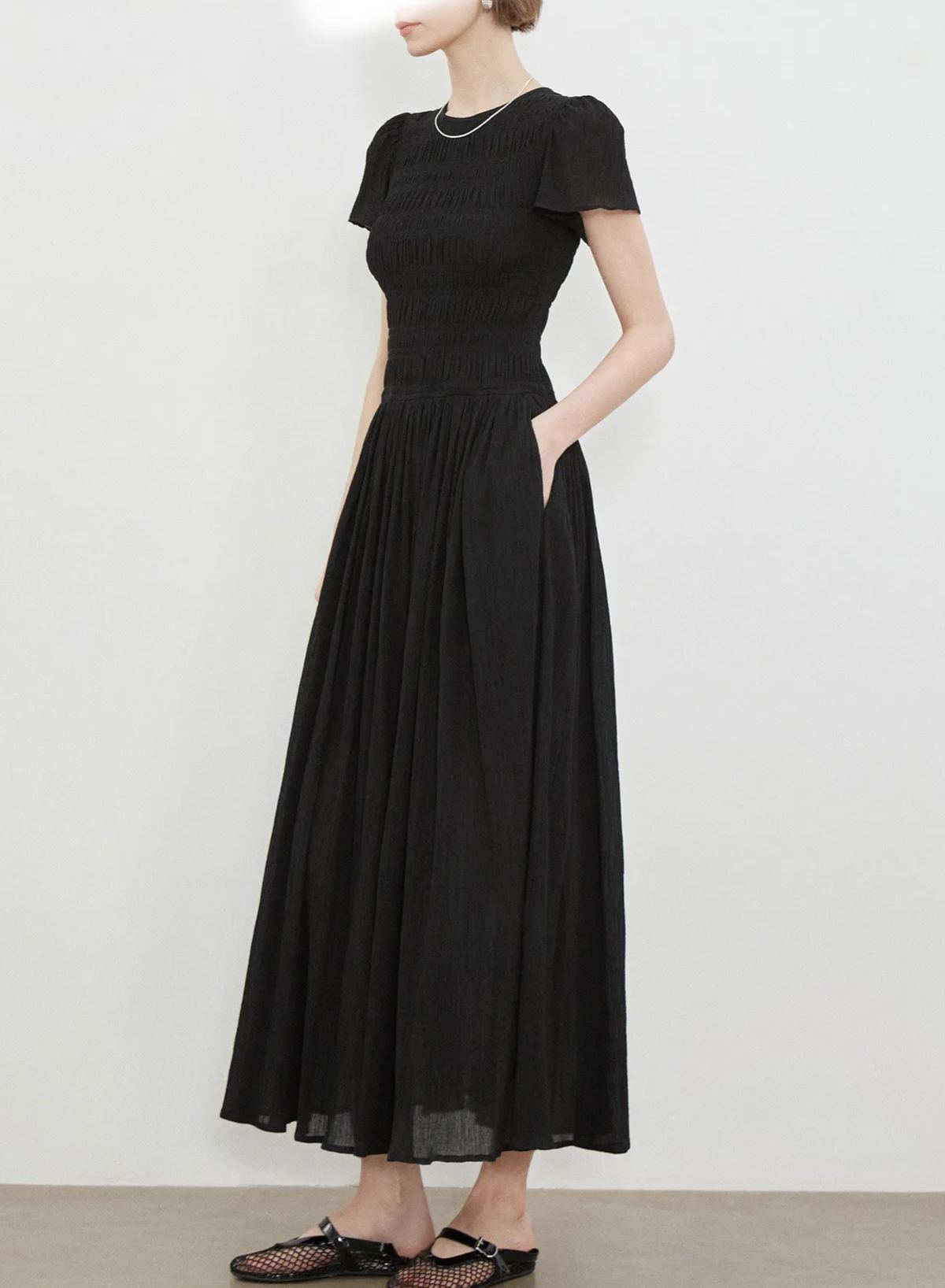 New Elegant Irregularly twisted puff sleeve dress K25120305