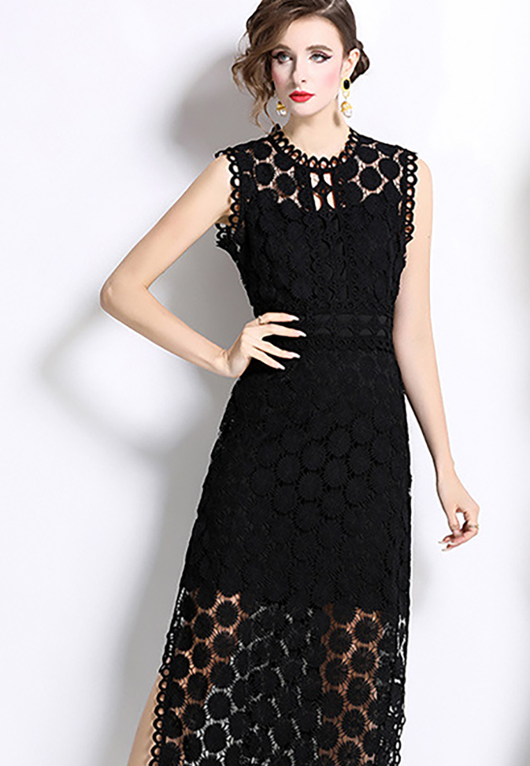 Summer new style water-soluble lace slim sleeveless dress CA225042261W