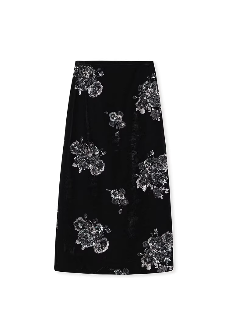 High-End New Chinese Rose Heavy-Duty Embroidery Coat, Vest and Skirt CA2025121520BK