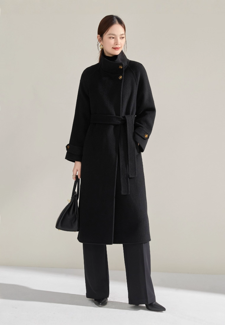 New winter stand-up collar long fitted coat CA25111703GY