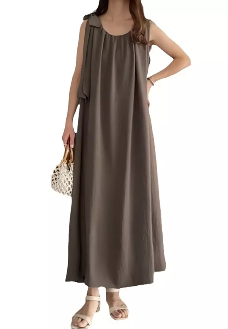 2024 New Versatile Ruffle Edge Sleeveless Dress CA24041826BK