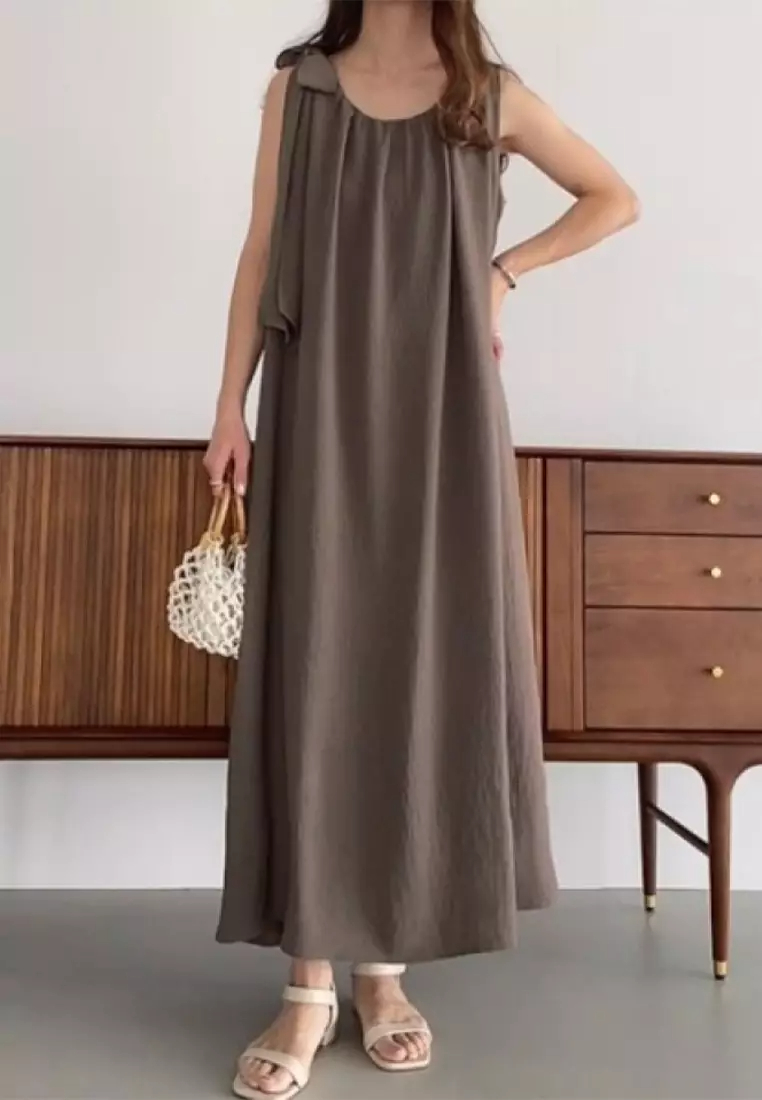 2024 New Versatile Ruffle Edge Sleeveless Dress CA24041826BK