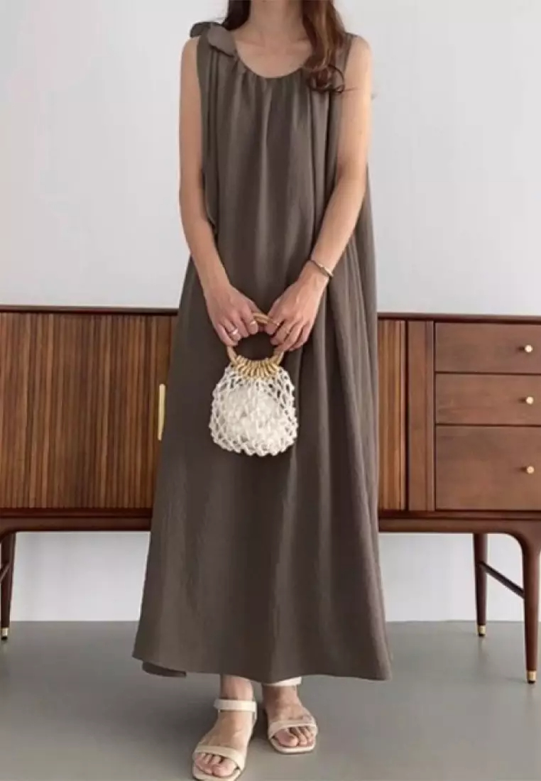 2024 New Versatile Ruffle Edge Sleeveless Dress CA24041826BK