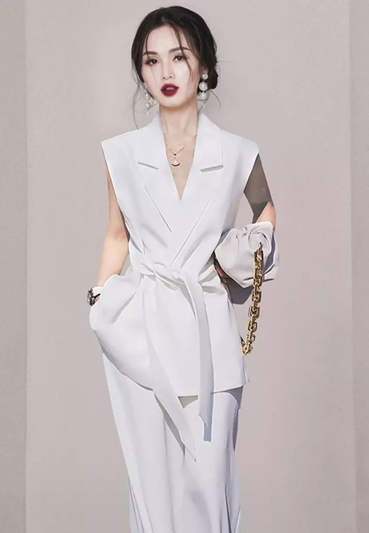 2024 Fashion Set White Suit Coat CA24041808W