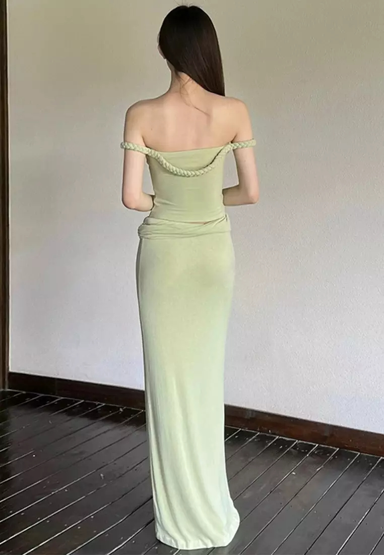 2024 temperament new green dress CA24041806GR