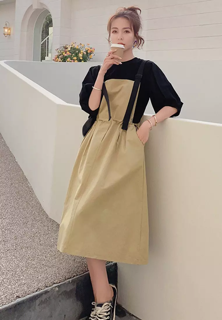 Causal style One Piece Dress with T shirt Suit  A22033110W