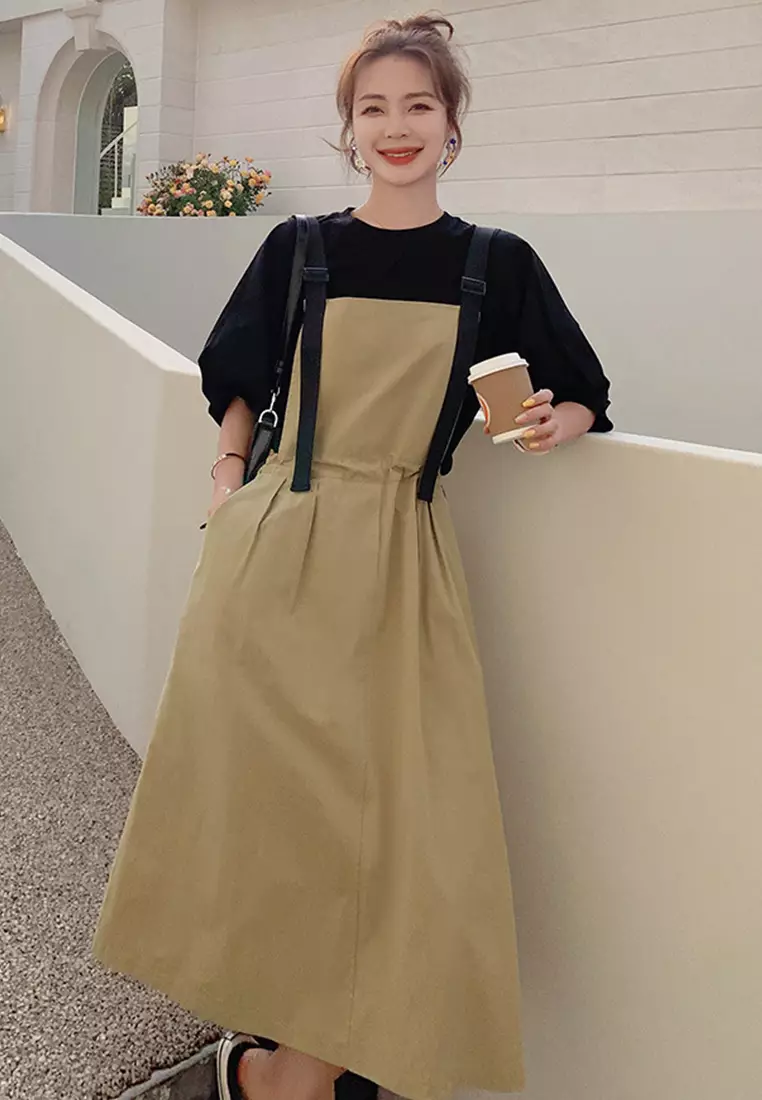 Causal style One Piece Dress with T shirt Suit  A22033110W