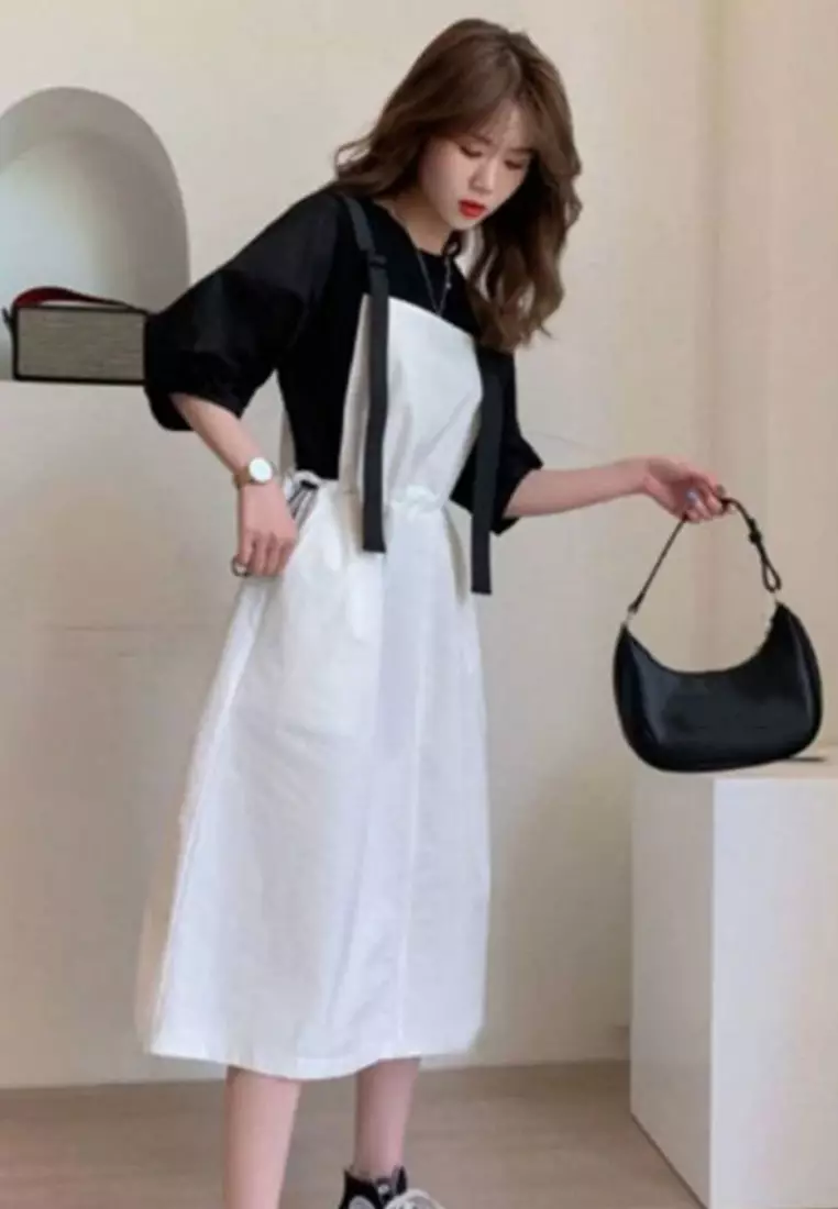 Causal style One Piece Dress with T shirt Suit  A22033110W