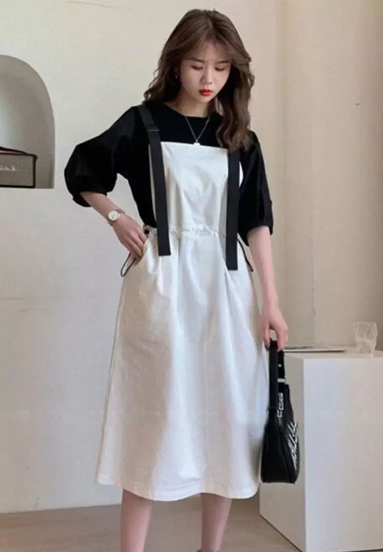 Causal style One Piece Dress with T shirt Suit  A22033110W