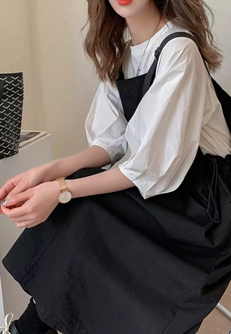 Causal style One Piece Dress with T shirt Suit  A22033110W