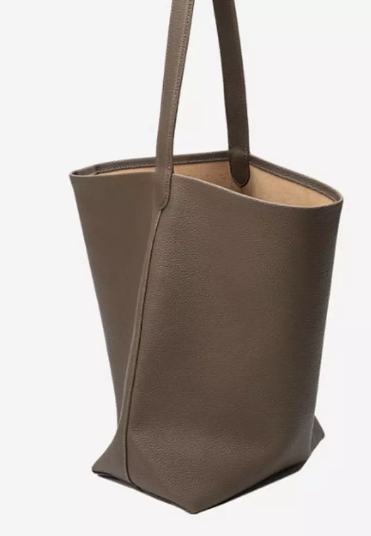 New suede cowhide large capacity genuine leather bucket bag K100401-BW