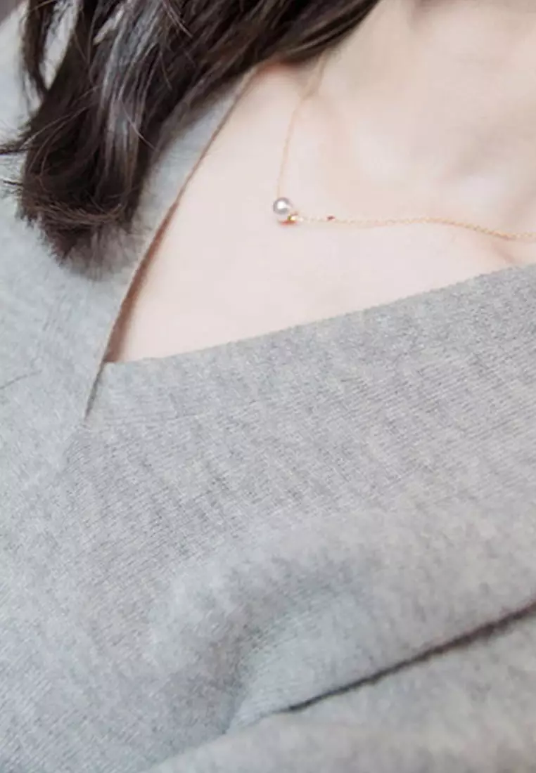 Basic V Neck Pullover CA112811GY