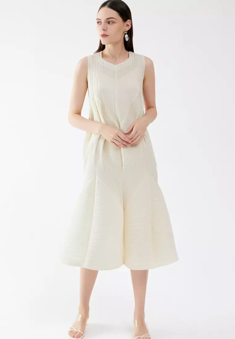 2024 new style sleeveless flower cutting summer dress K052003BK