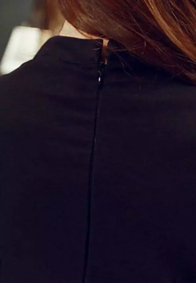 Korean Style Hollow Slim-Fit Hip One Piece Dress A21022227BK-S