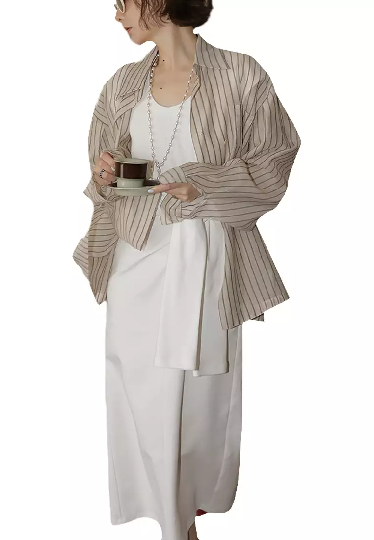 New elegant French U-neck knotted dress CA24032514BK