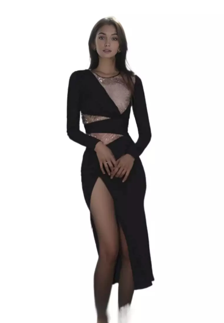 2024 New Style Diamond Mesh Hollow Dress K0523004