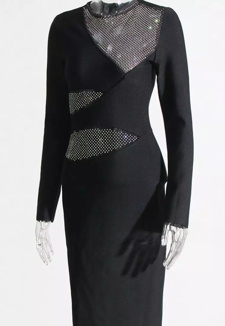 2024 New Style Diamond Mesh Hollow Dress K0523004