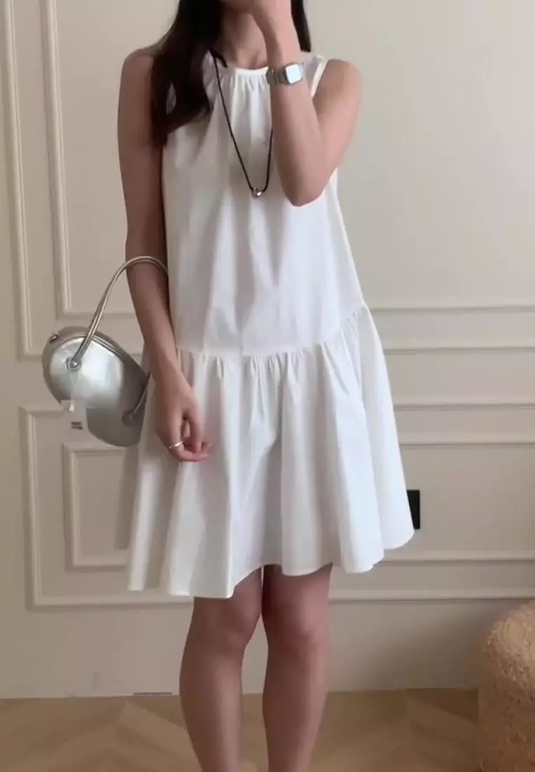 French style simple round neck vest dress K061302W