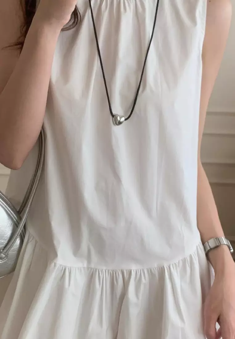 French style simple round neck vest dress K061302W