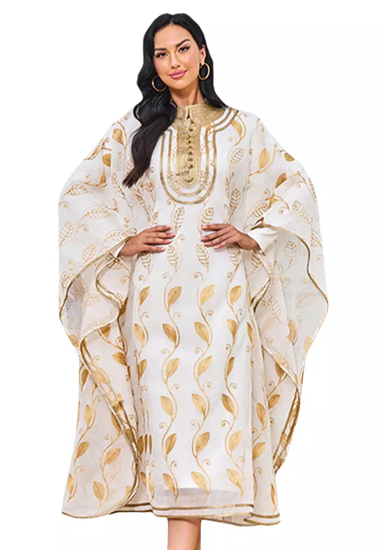 Embroidered gold-tone Web vest two-piece Baju Kurungs & Sets CA24021979BE