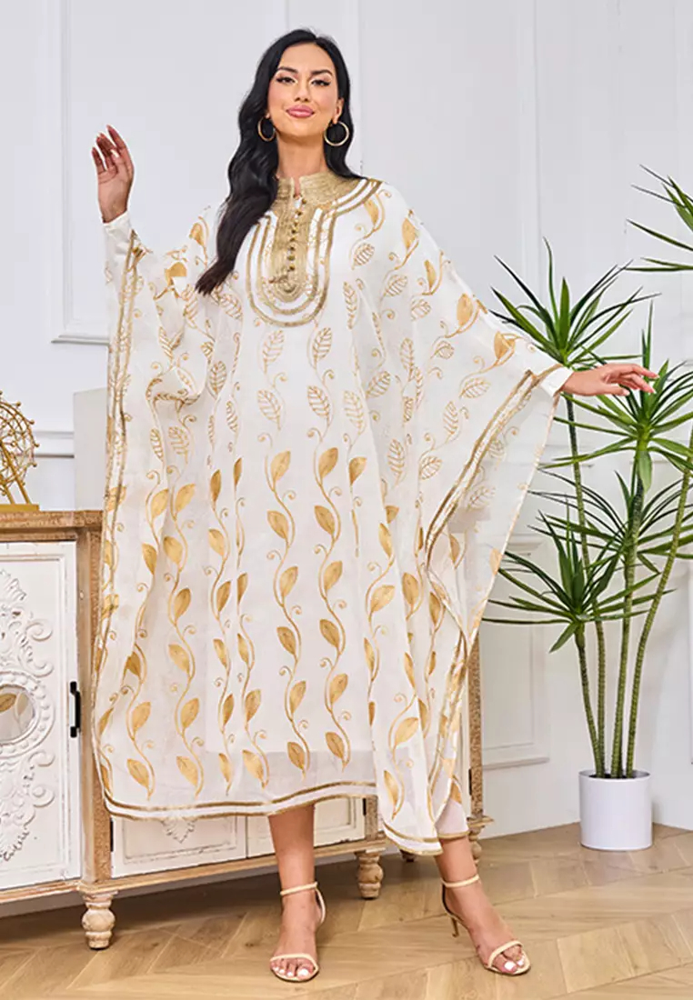 Embroidered gold-tone Web vest two-piece Baju Kurungs & Sets CA24021979BE