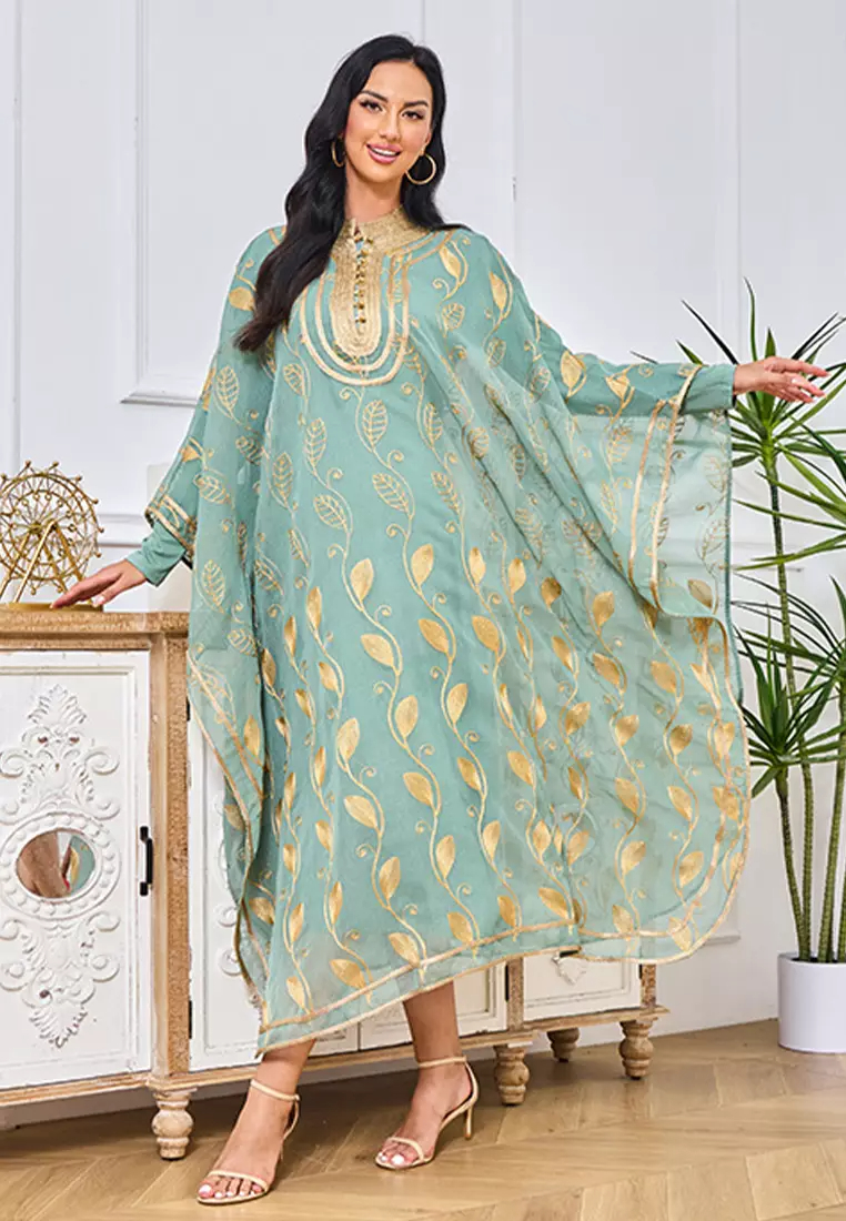 Embroidered gold-tone Web vest two-piece Baju Kurungs & Sets CA24021979BE