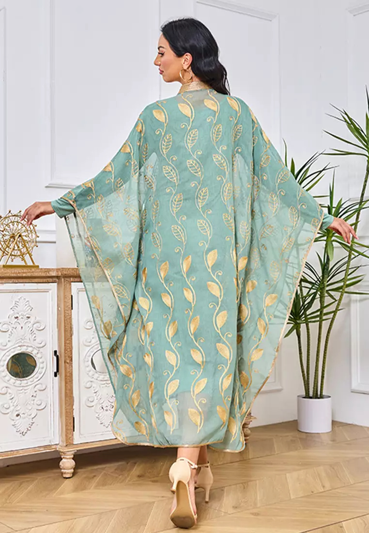 Embroidered gold-tone Web vest two-piece Baju Kurungs & Sets CA24021979BE