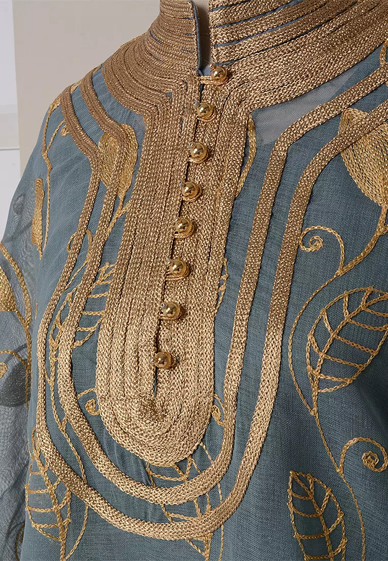 Embroidered gold-tone Web vest two-piece Baju Kurungs & Sets CA24021979BE