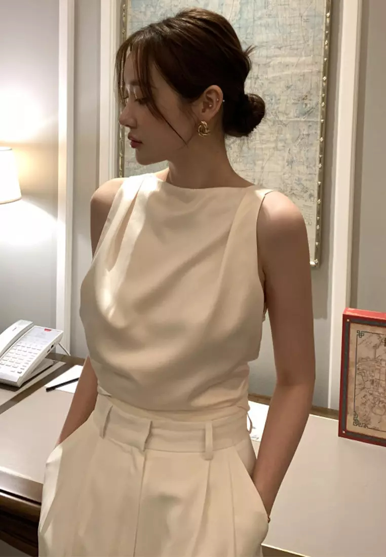 2024 Summer New French Style Minimalist Fashion Sleeveless Women's Top CA24061109BE