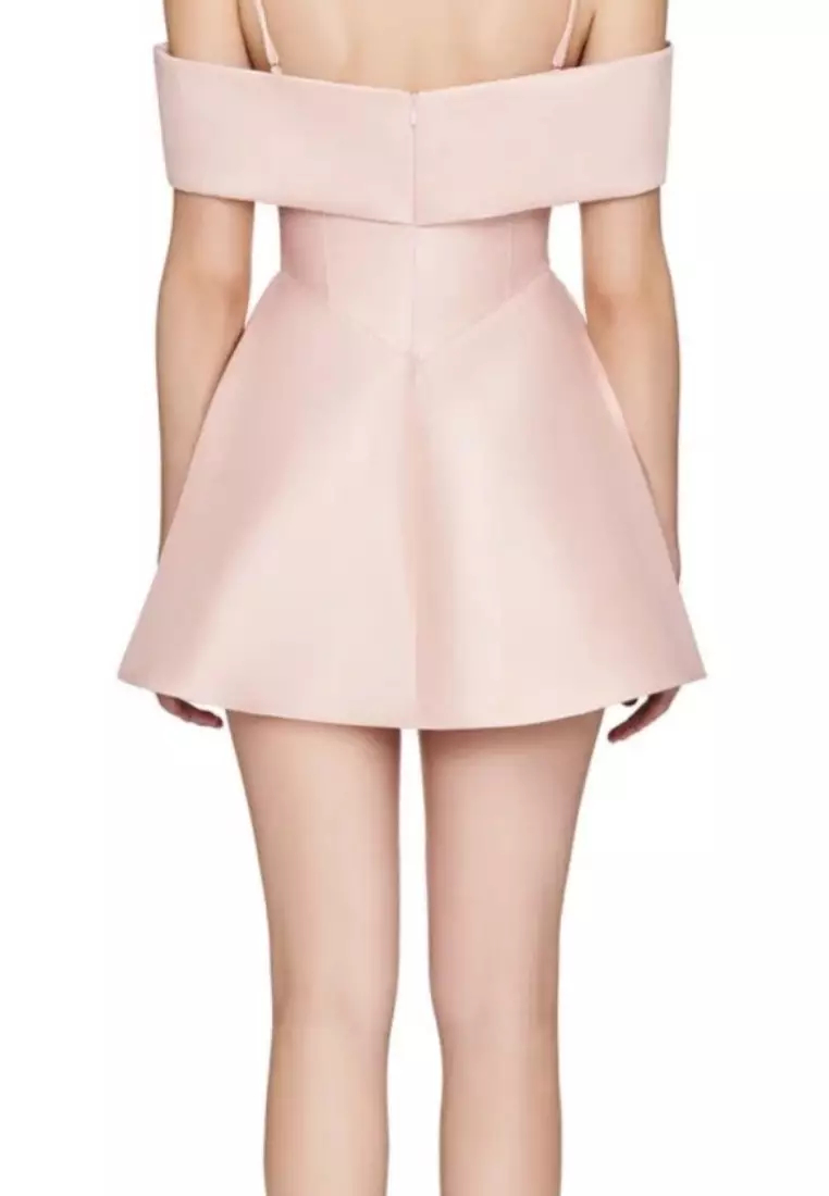 Luxurious new one-shoulder bow backless suspender dress K100201