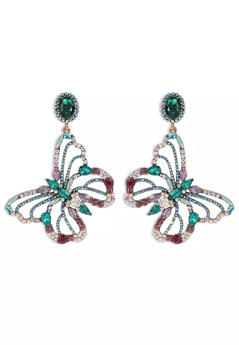 Butterfly Dropped Earrings A21032415RD