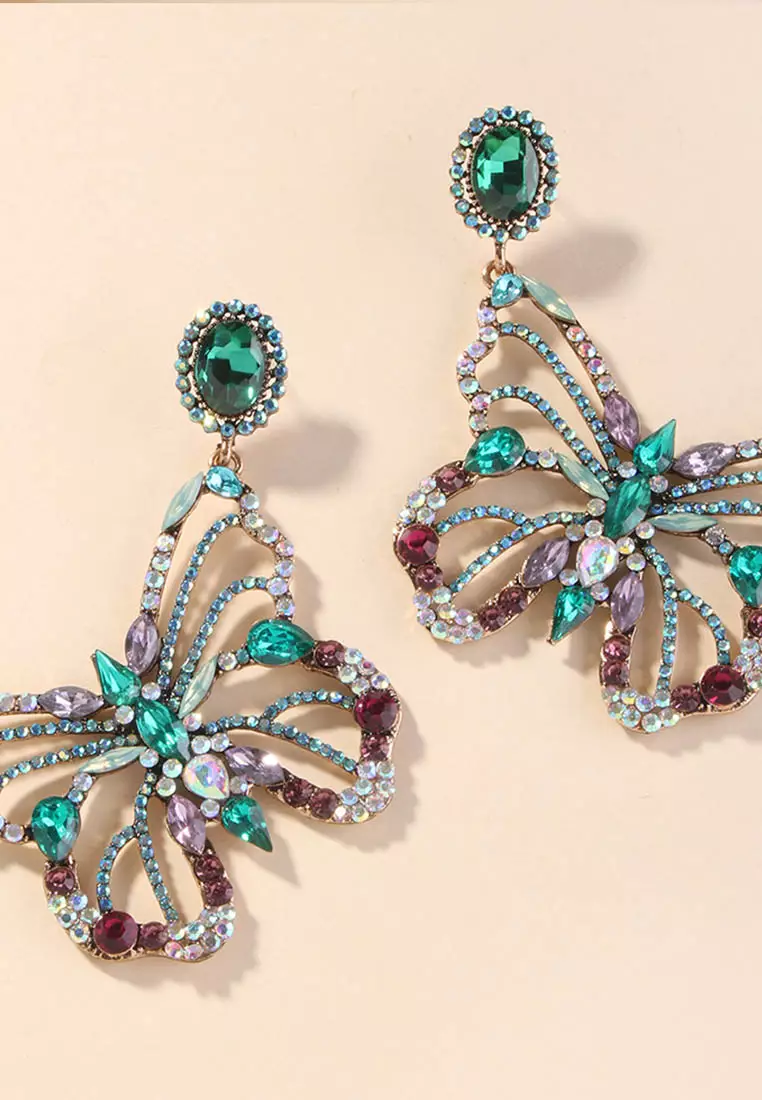 Butterfly Dropped Earrings A21032415RD