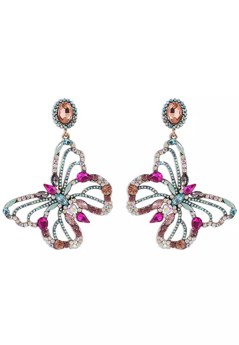 Butterfly Dropped Earrings A21032415RD
