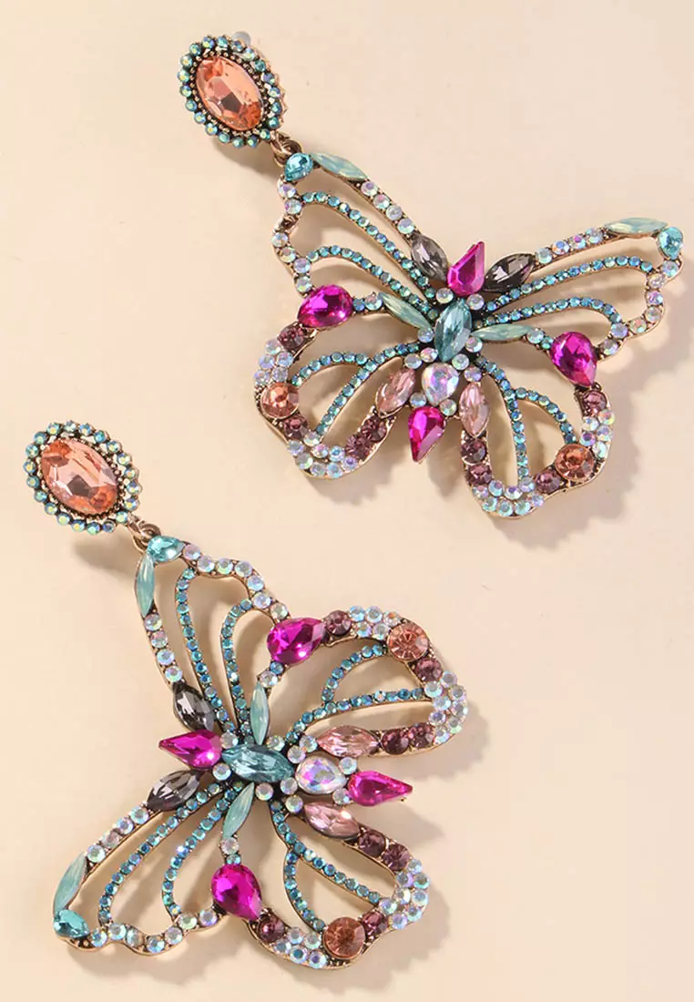 Butterfly Dropped Earrings A21032415RD