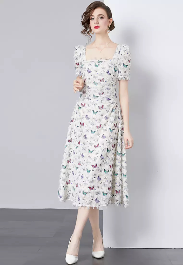 2024 new sweet butterfly pattern dress K071708