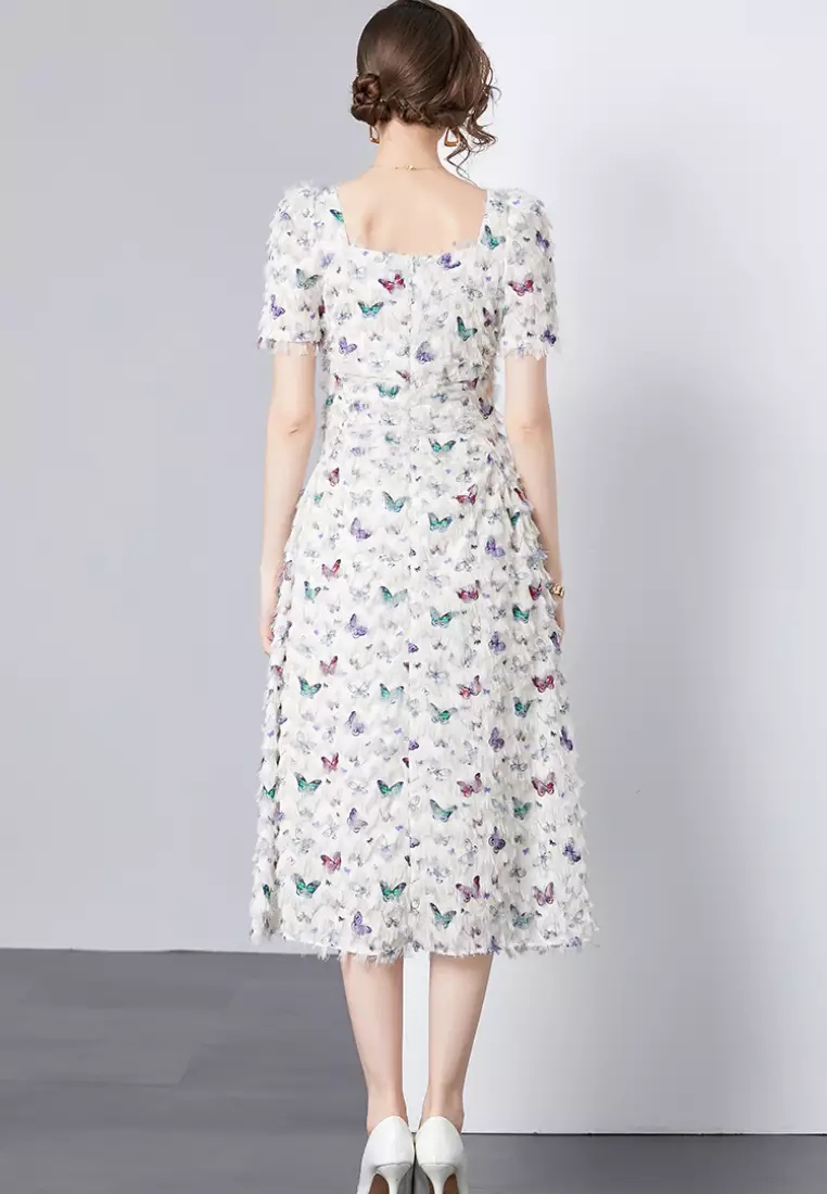 2024 new sweet butterfly pattern dress K071708