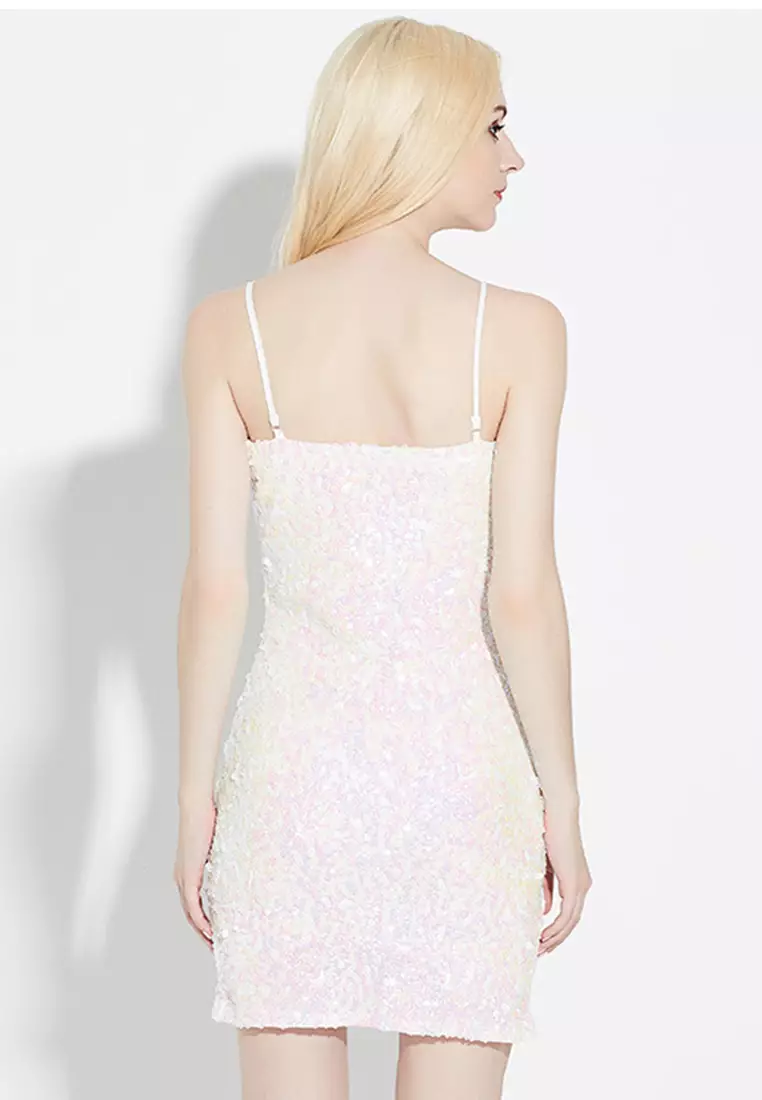 2024 Elastic Sequins Stage Sexy Strap Party Evening Dress FE12FAA9AFBE2FGS