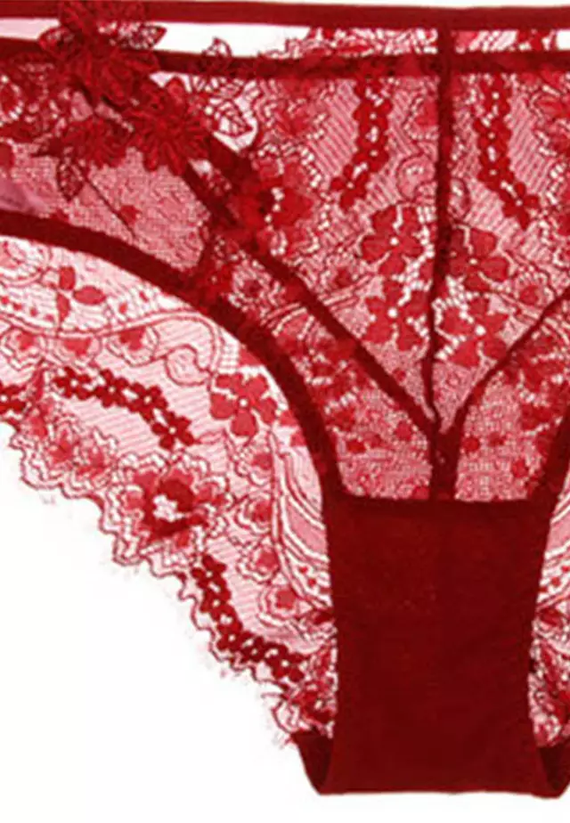 Lace Ultra-Thin Bra with Panty Set CA123108DGRD